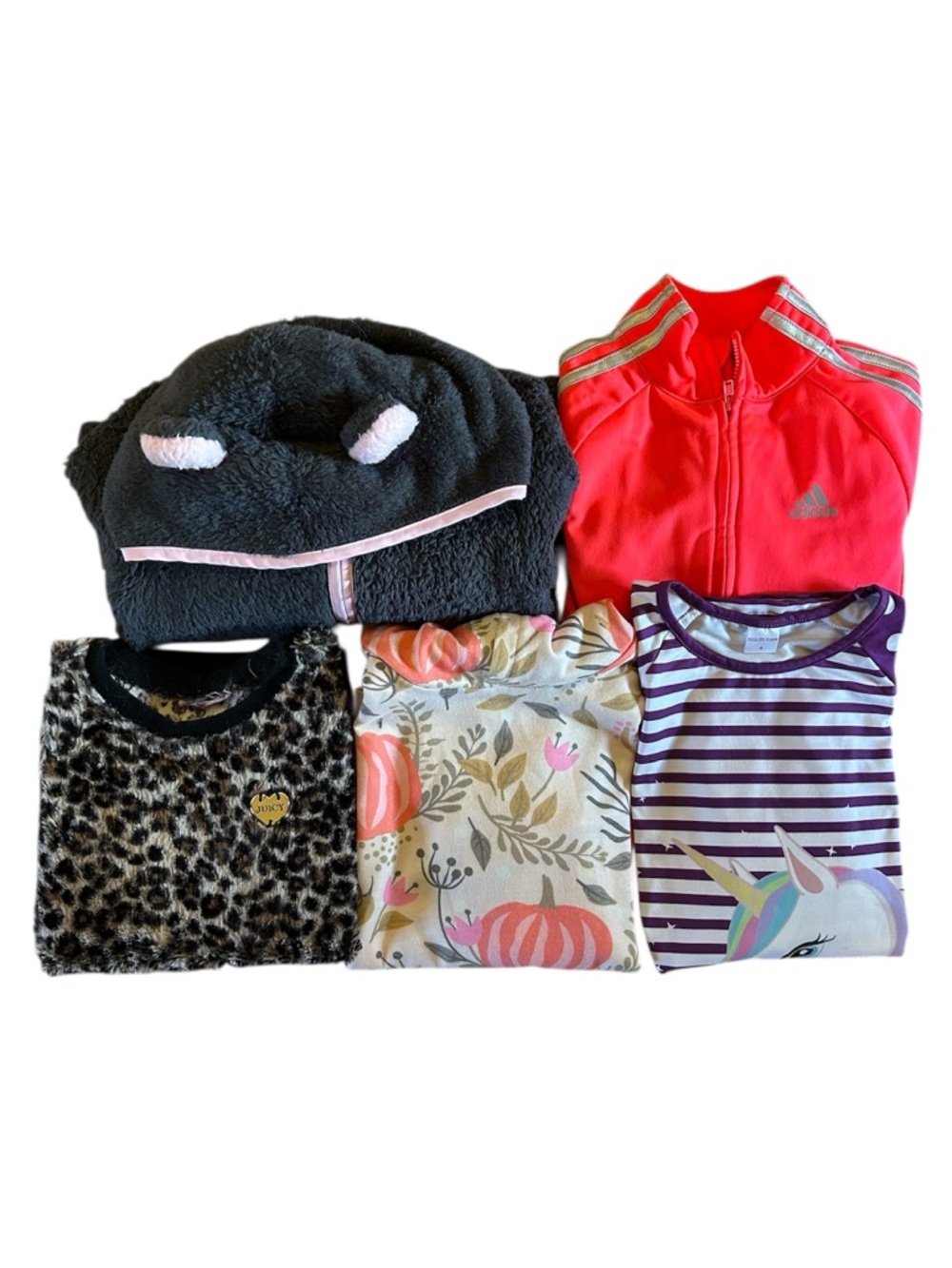 Girl’s Bundle of 5 Long Sleeve Tops Sweaters Light Jackets Size 5 6 5/6